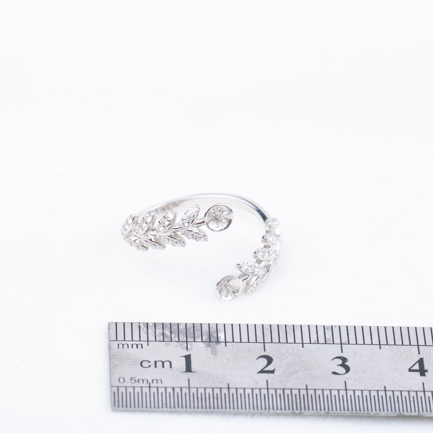 r020733 DIY 7-8mm Natural Freshwater pearl Ring accessory 925 sterling silver Adjustable size engagement jewelry ring for women
