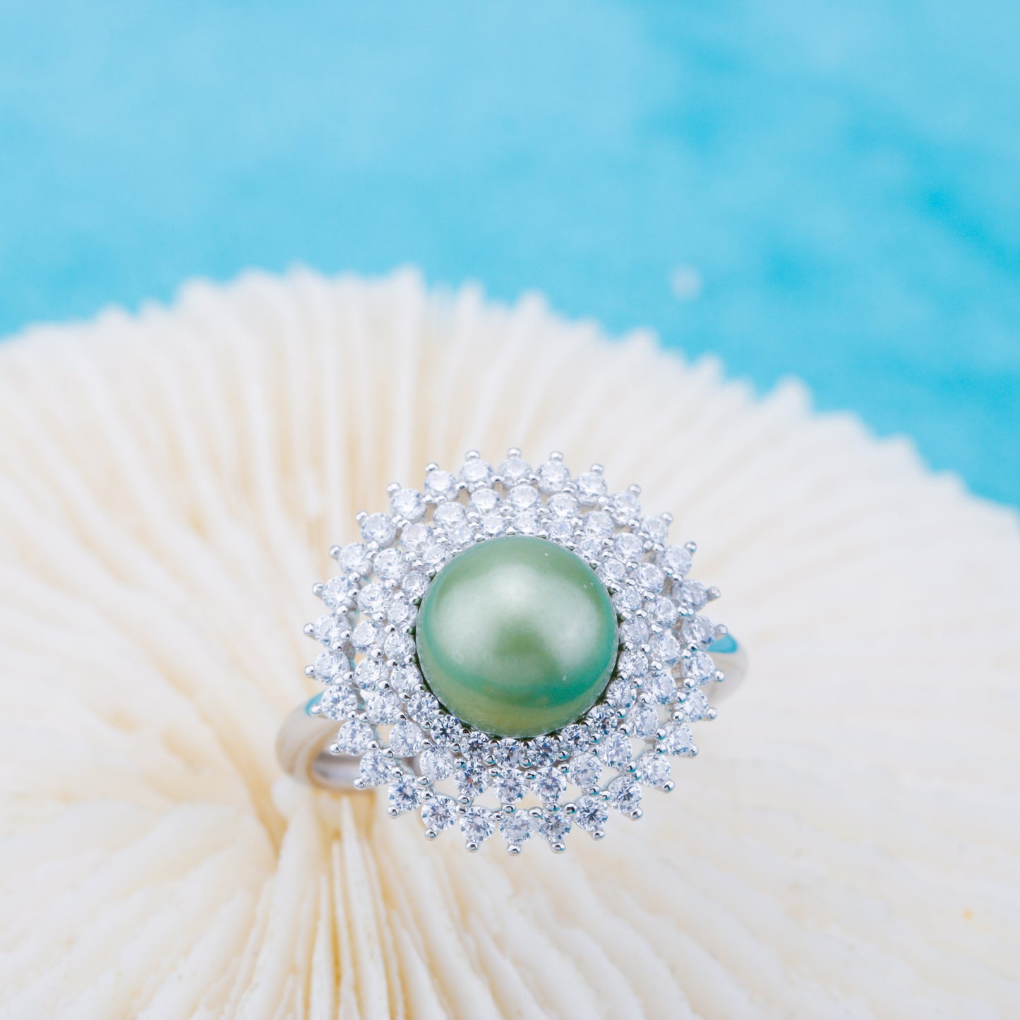 r010914 DIY 6-8mm Natural Freshwater pearl Ring accessory 925 sterling silver Adjustable size engagement jewelry ring for women