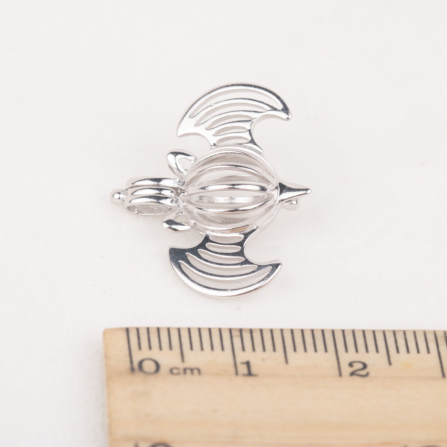 C030064 sterling silver bat shape Freshwater pearl cage pendant necklace jewelry locket for pearl party