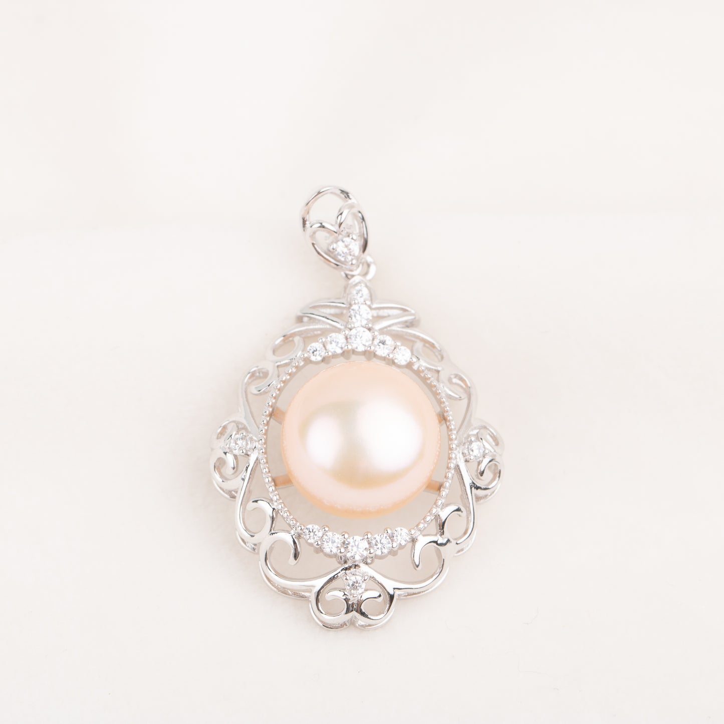 Pe010793 DIY 9-12mm Natural Freshwater pearl pendant accessory 925 sterling silver engagement jewelry necklace for women