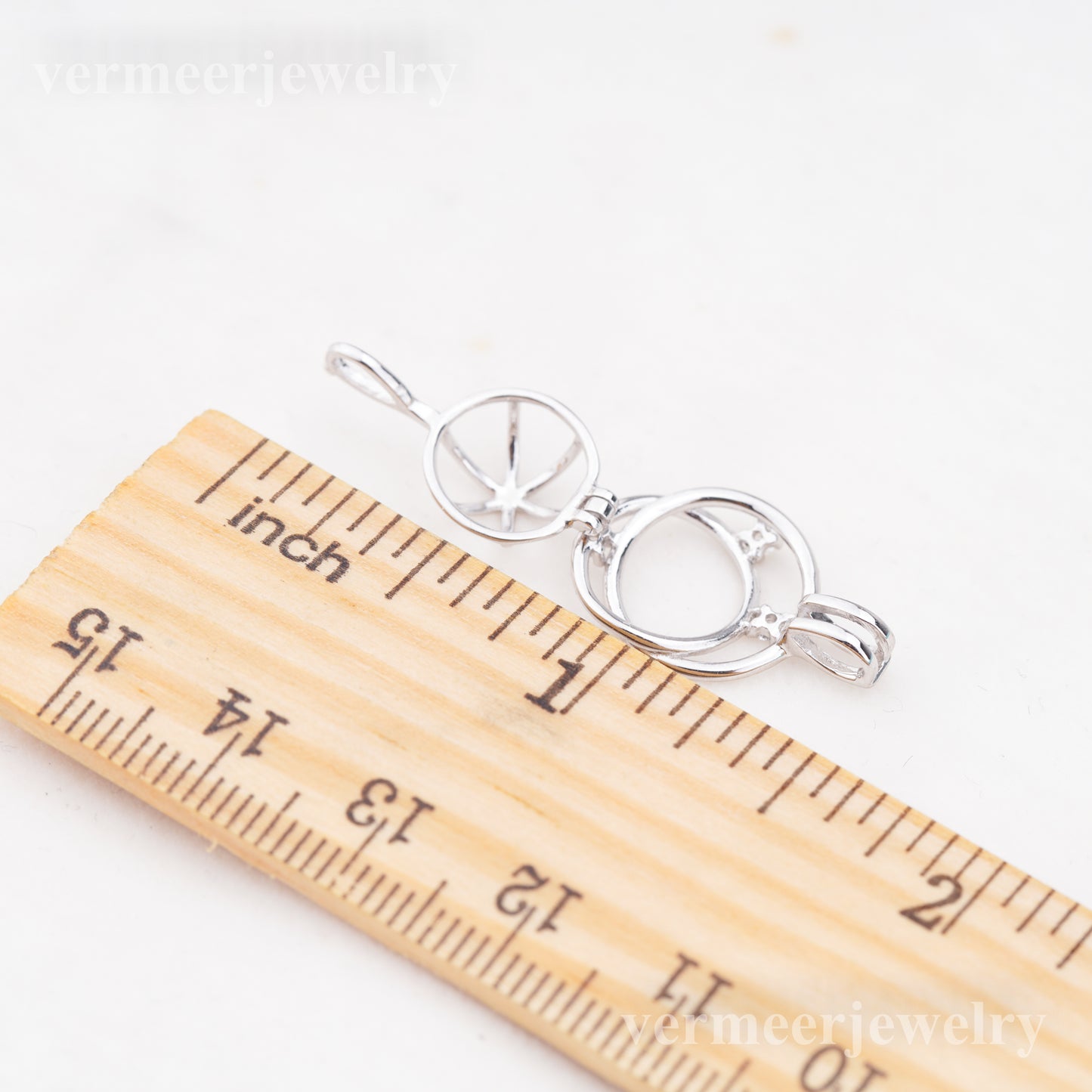 C030088 sterling silver Freshwater pearl cage pendant necklace jewelry locket for pearl party