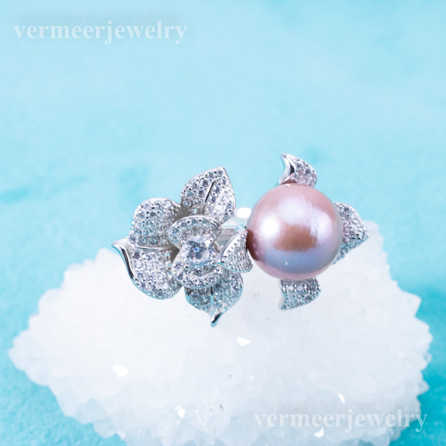 re010904 DIY 9-11mm Natural Freshwater pearl Ring accessory 925 sterling silver Adjustable size engagement ring for women
