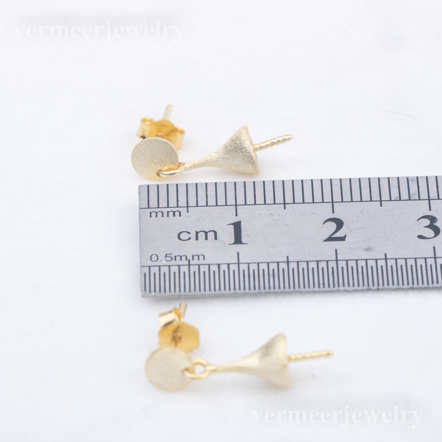 e010756 S925 pearl earring 925 sterling silver DIY 7-8mm Natural Freshwater pearl stud earring for women
