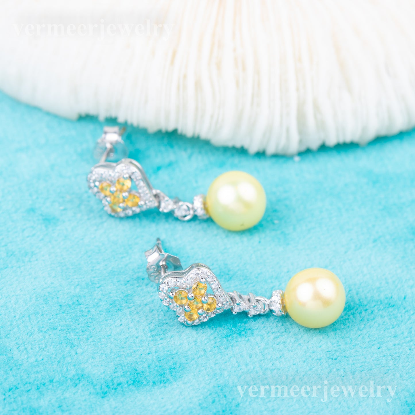 e010808 S925 pearl earring 925 sterling silver DIY 7-8mm Natural Freshwater pearl stud earring for women