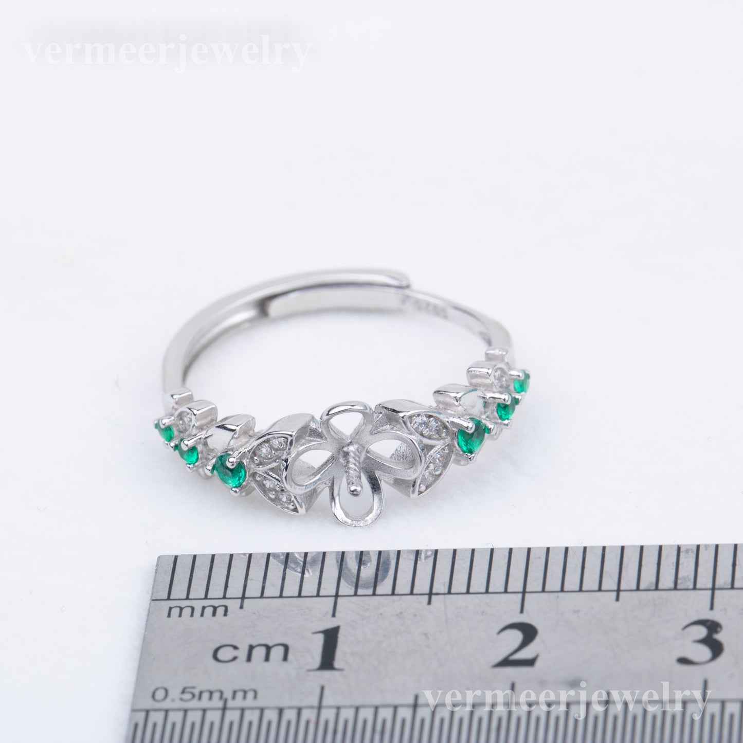 r010806 DIY 7-8mm Natural Freshwater pearl Ring accessory 925 sterling silver Adjustable size engagement jewelry ring for women