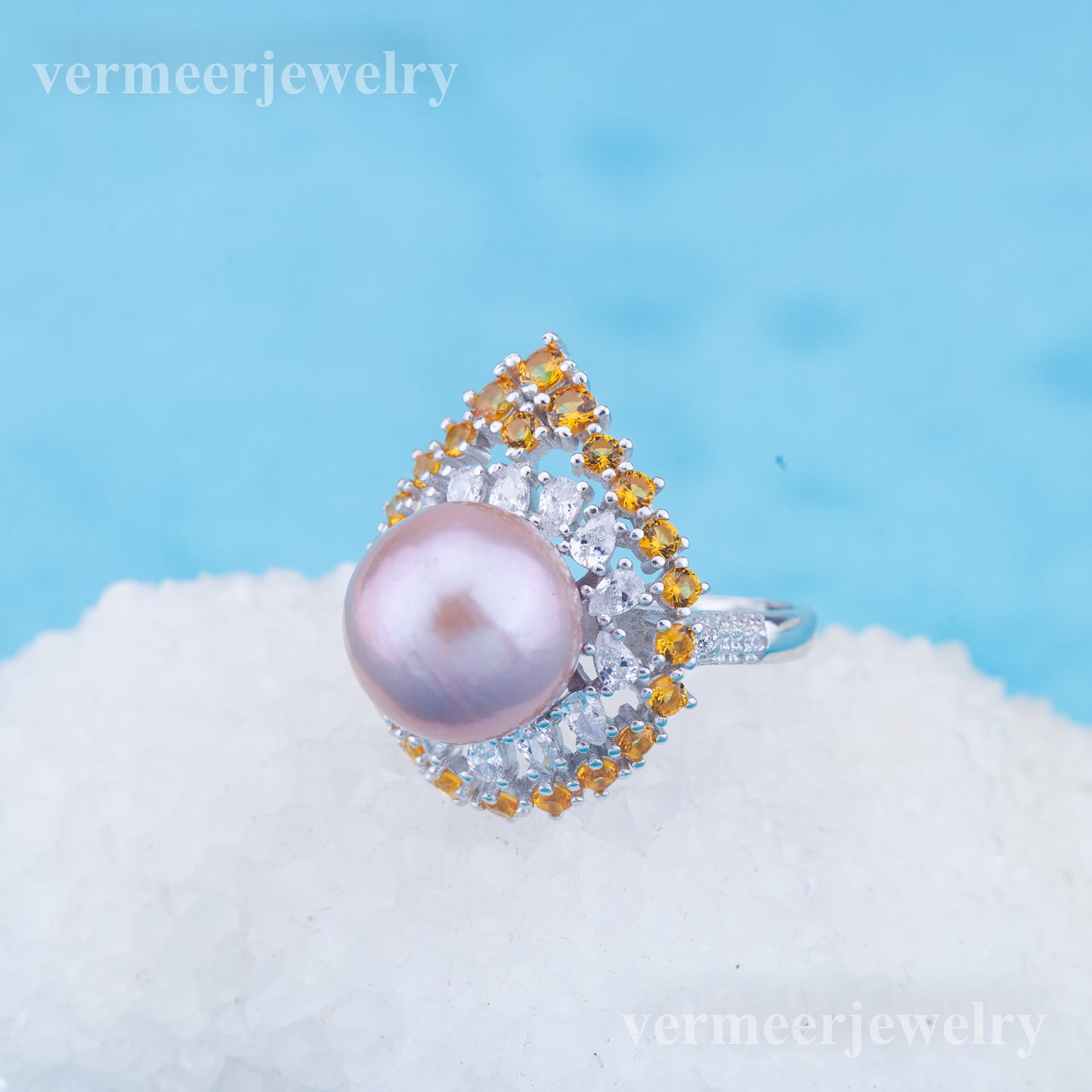 re010970 DIY 9-11mm Natural Freshwater pearl Ring accessory 925 sterling silver Adjustable size engagement ring for women