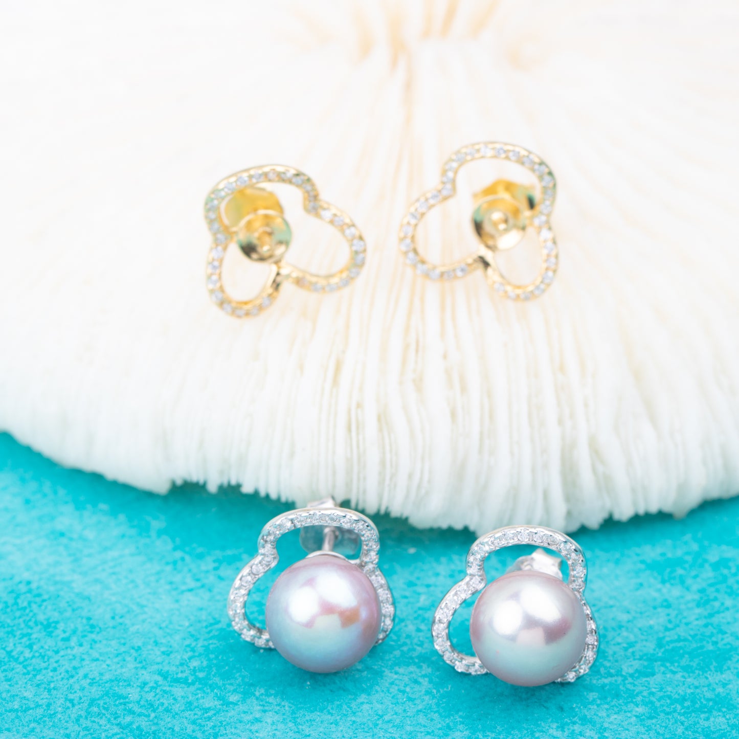 e010779 S925 pearl earring 925 sterling silver DIY 7-8mm Natural Freshwater pearl stud earring for women