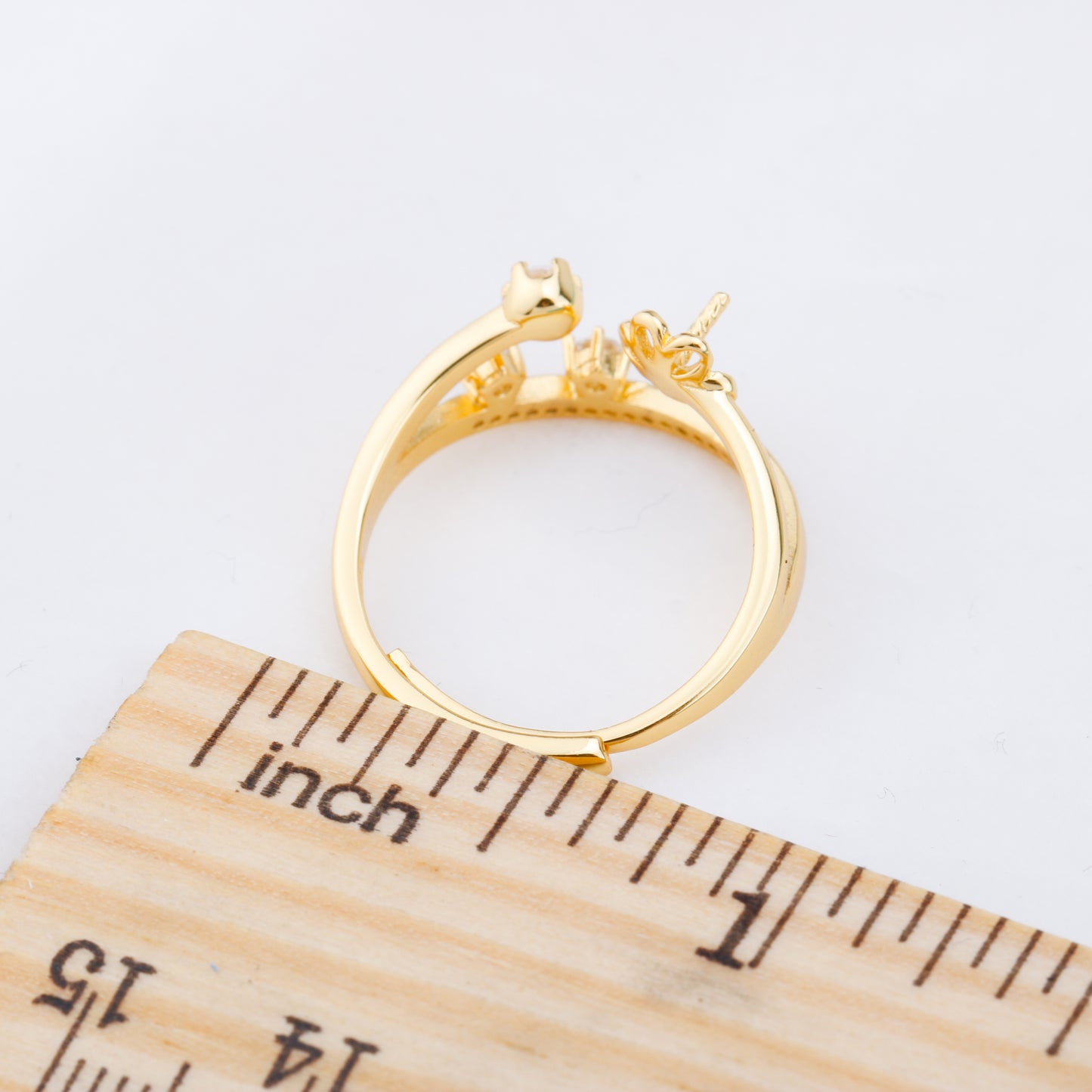 r010909 DIY 6-8mm Natural Freshwater pearl Ring accessory 925 sterling silver Adjustable size engagement jewelry ring for women