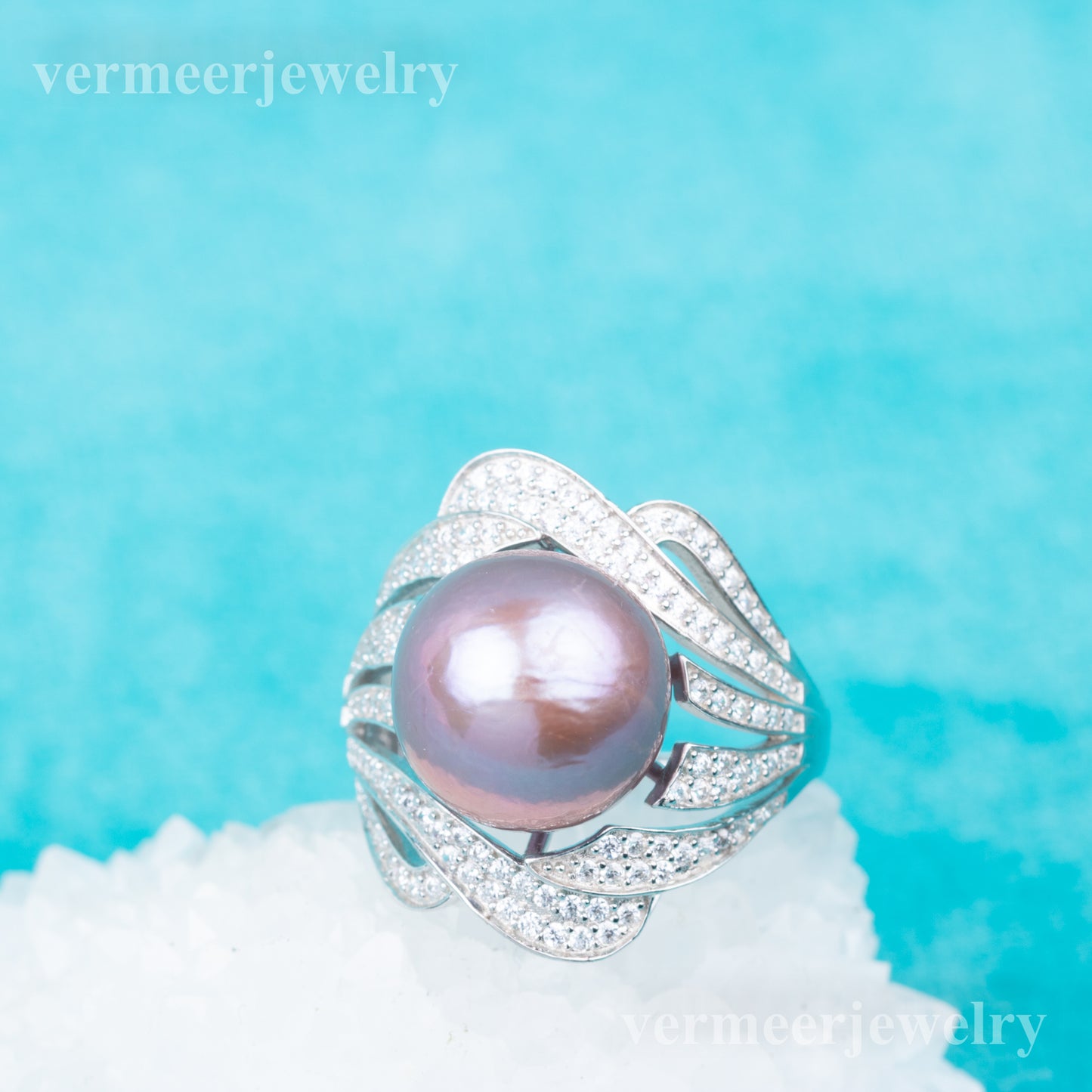 re010853DIY 9-11mm Natural Freshwater pearl Ring accessory 925 sterling silver Adjustable size engagement jewelry ring for women