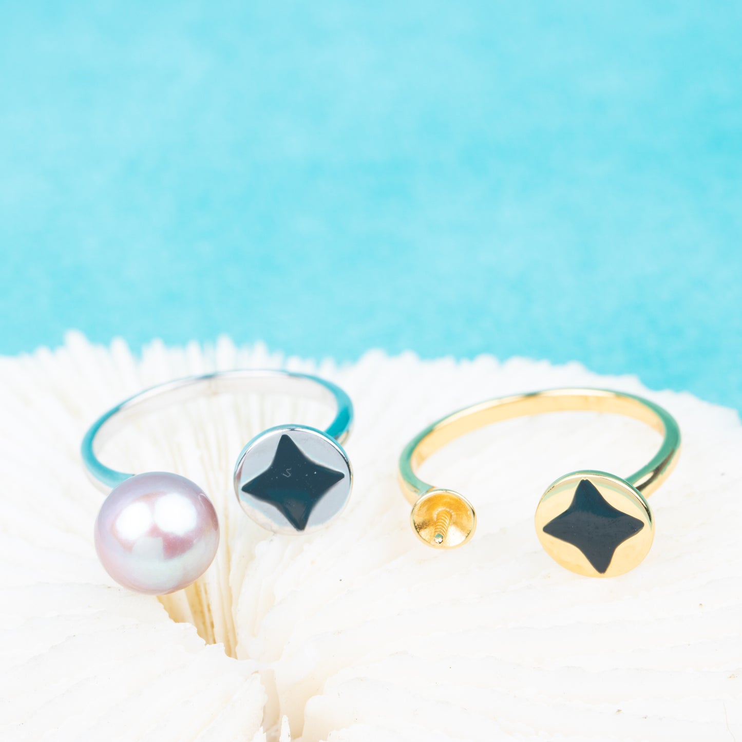 r010845 DIY 7-8mm Natural Freshwater pearl Ring accessory 925 sterling silver Adjustable size engagement jewelry ring for women