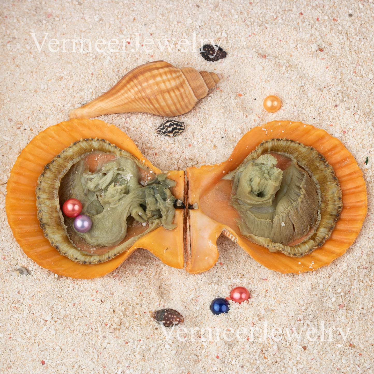 Love Wish Pearl Party Gift Vacuum-packed 6-7mm 4a quality 2 pearl in red oyster Cultured twin red shell