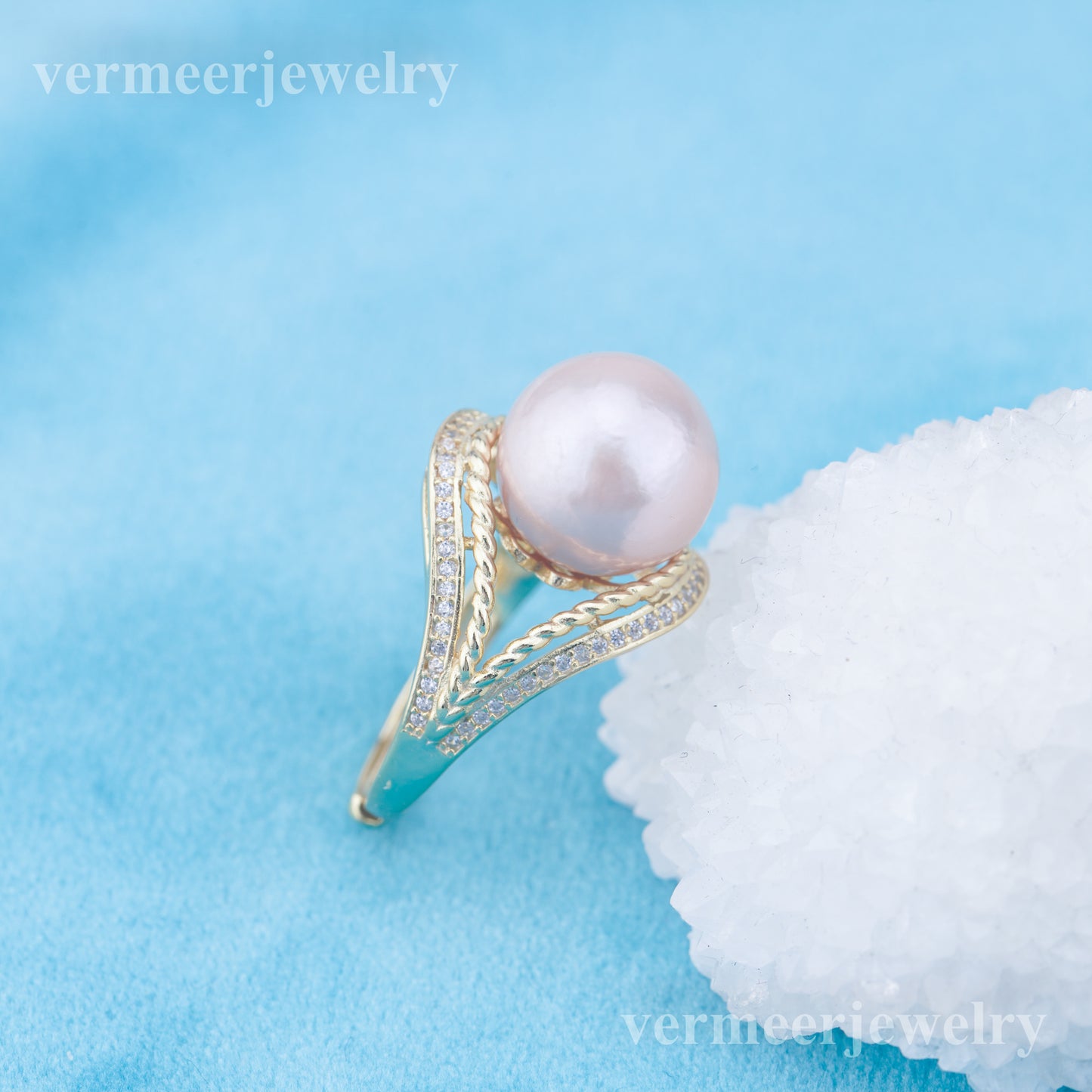 re010954 DIY 9-11mm Natural Freshwater pearl Ring accessory 925 sterling silver Adjustable size engagement ring for women