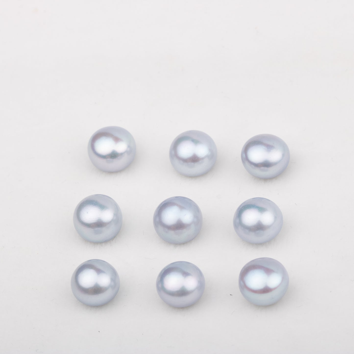 Wholesale 12colors 8.5-9.5mm AAA grade button shape loose freshwater pearl round shape half hole for pearl party