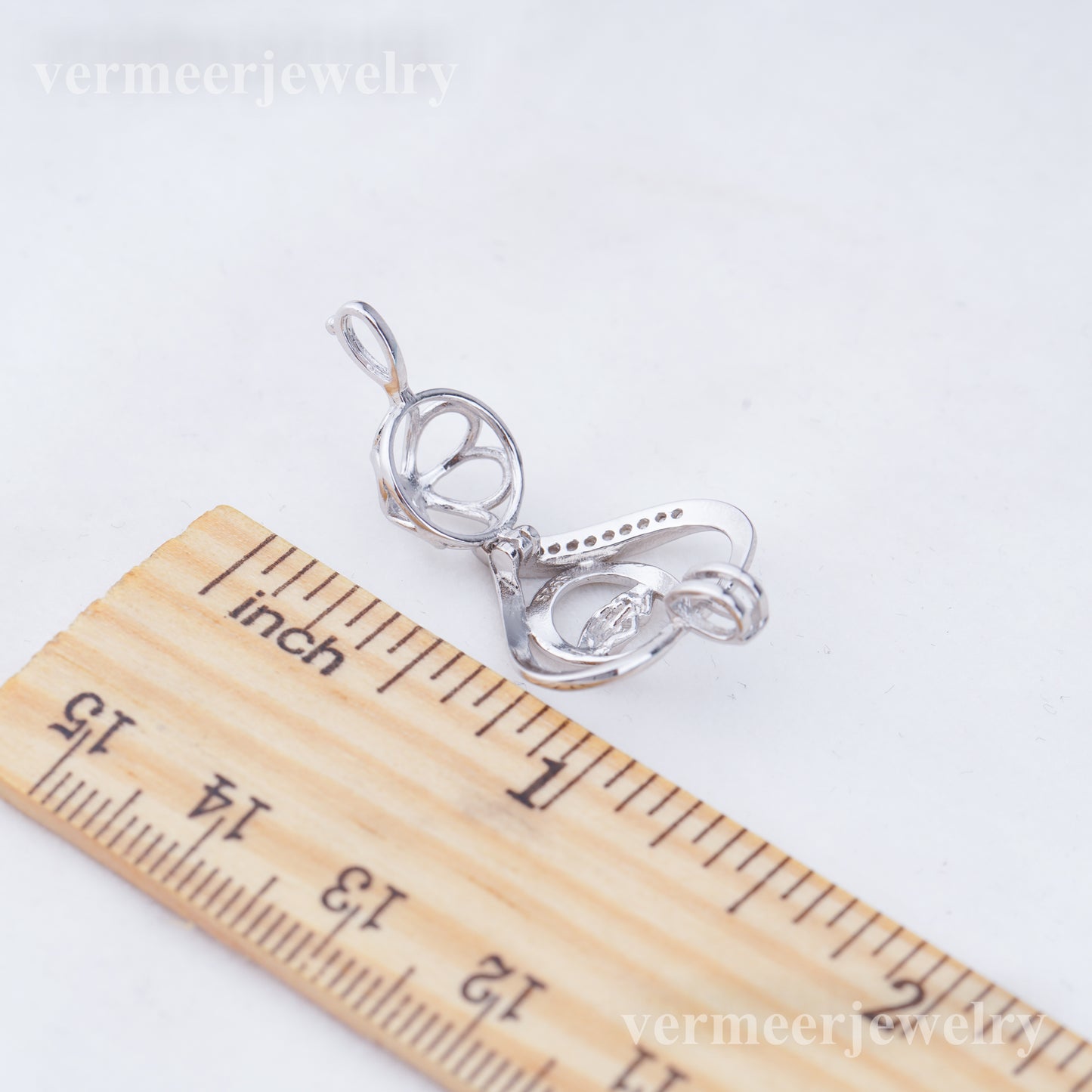 C030125 sterling silver Freshwater pearl cage pendant necklace jewelry locket for pearl party