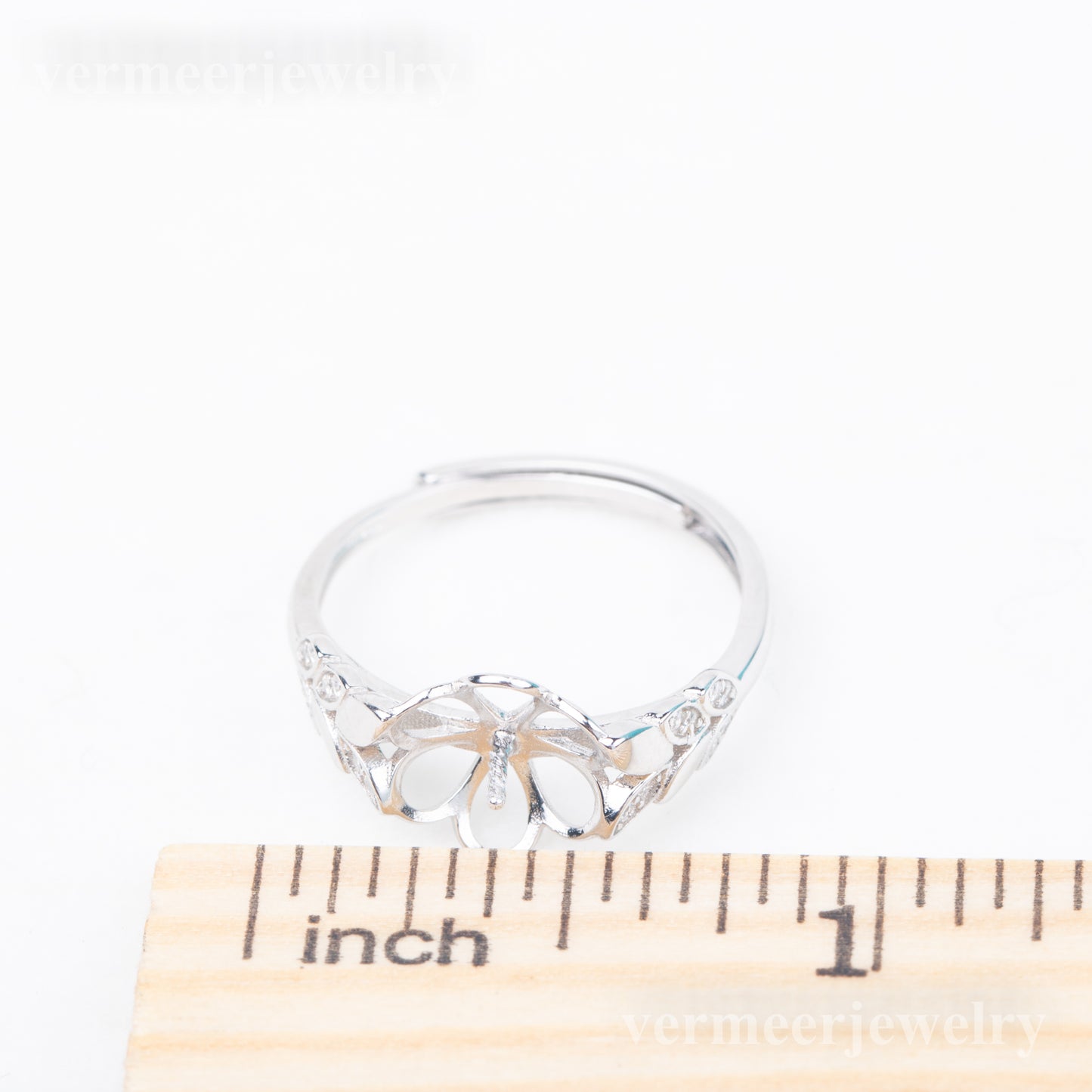 re010850DIY 9-11mm Natural Freshwater pearl Ring accessory 925 sterling silver Adjustable size engagement jewelry ring for women