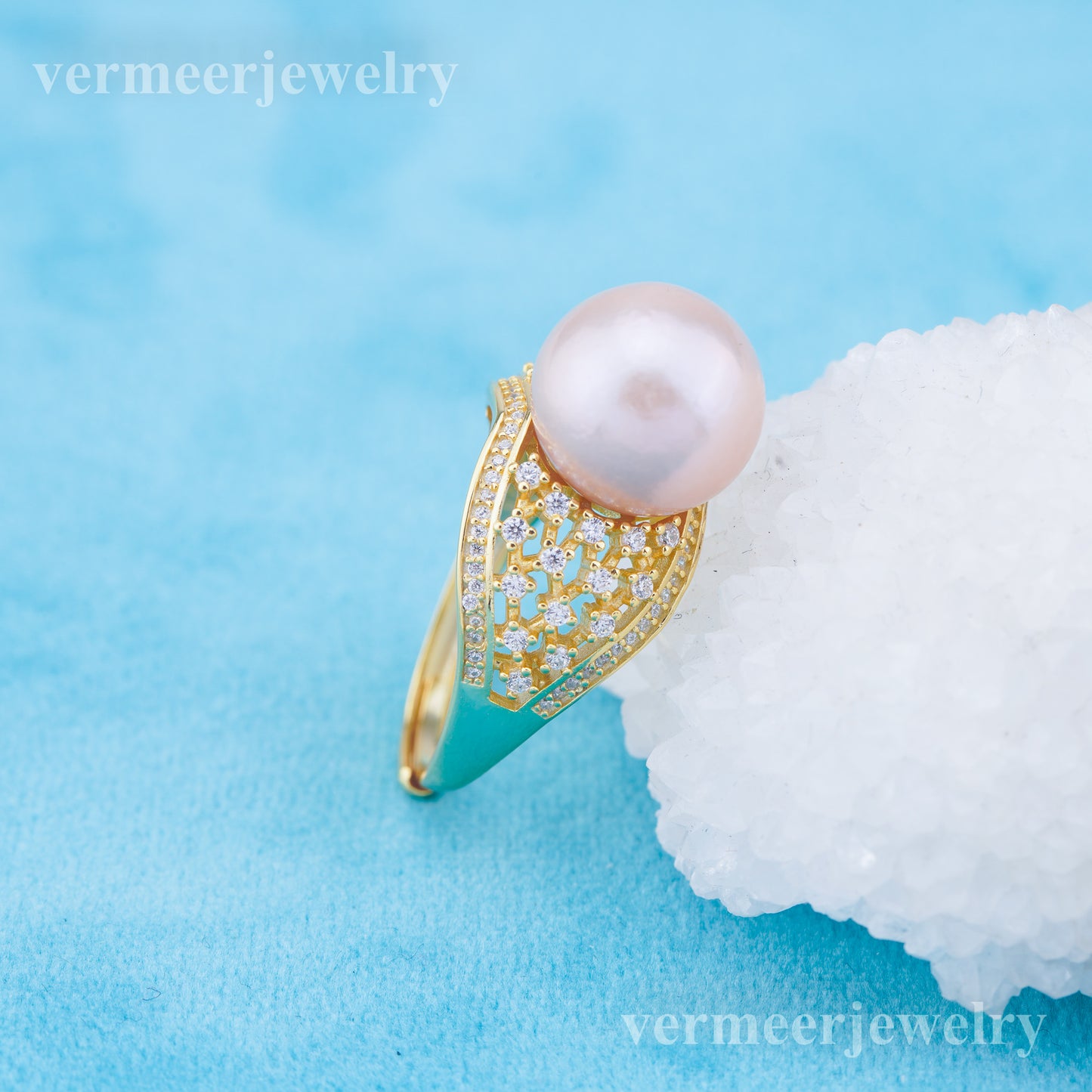 re010967 DIY 9-11mm Natural Freshwater pearl Ring accessory 925 sterling silver Adjustable size engagement ring for women