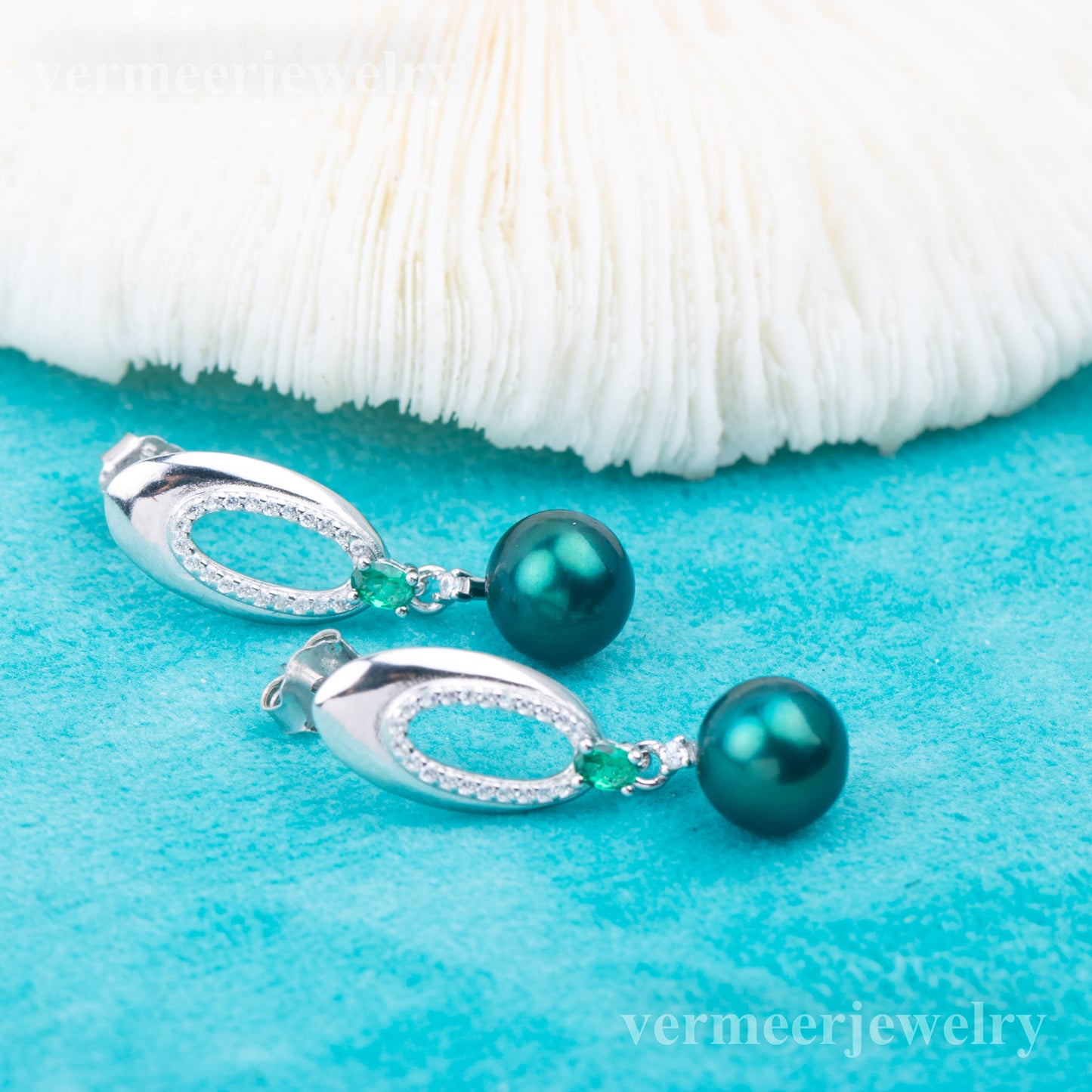 e010778 S925 pearl earring 925 sterling silver DIY 7-8mm Natural Freshwater pearl stud earring for women