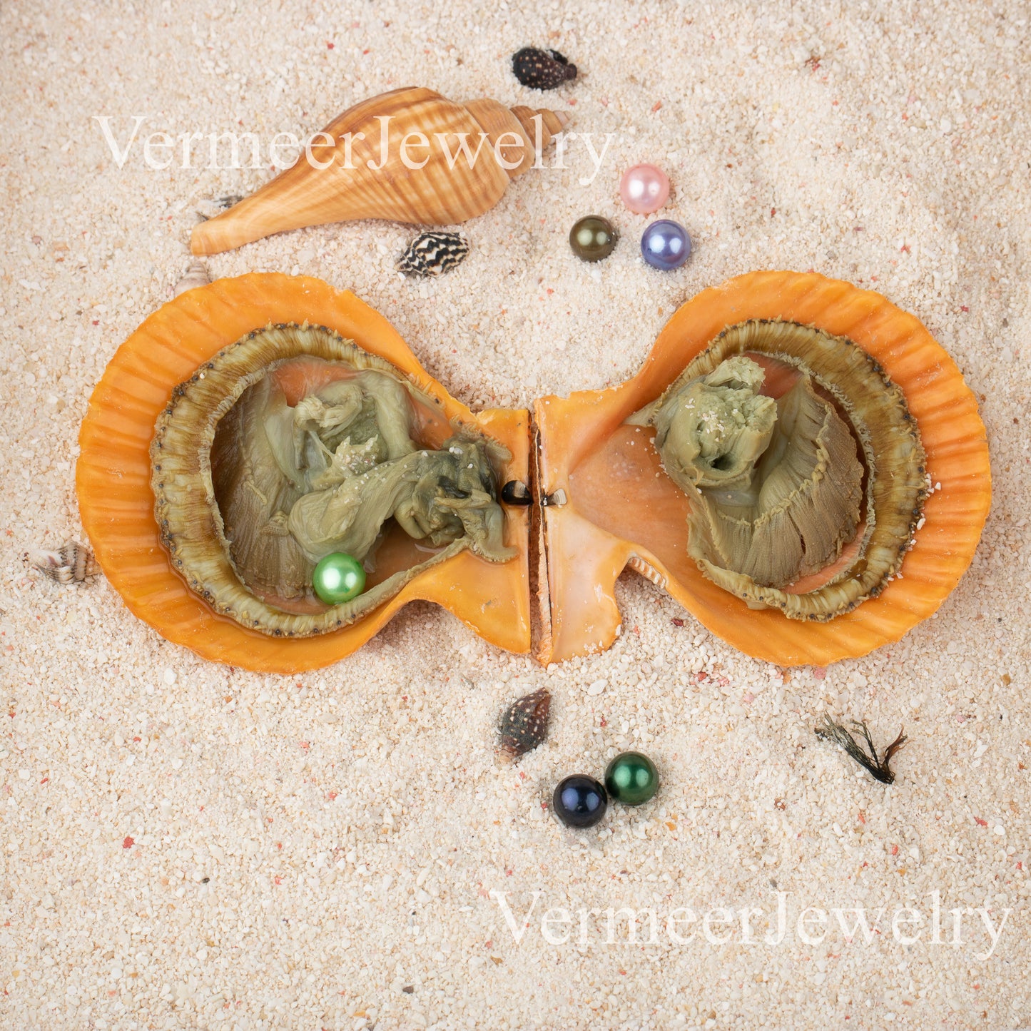 Love Wish Pearl Party Gift Vacuum-packed 6-8mm aaaa+ quality pearl in red shell Loose Round Cultured Pearl in red Oyster