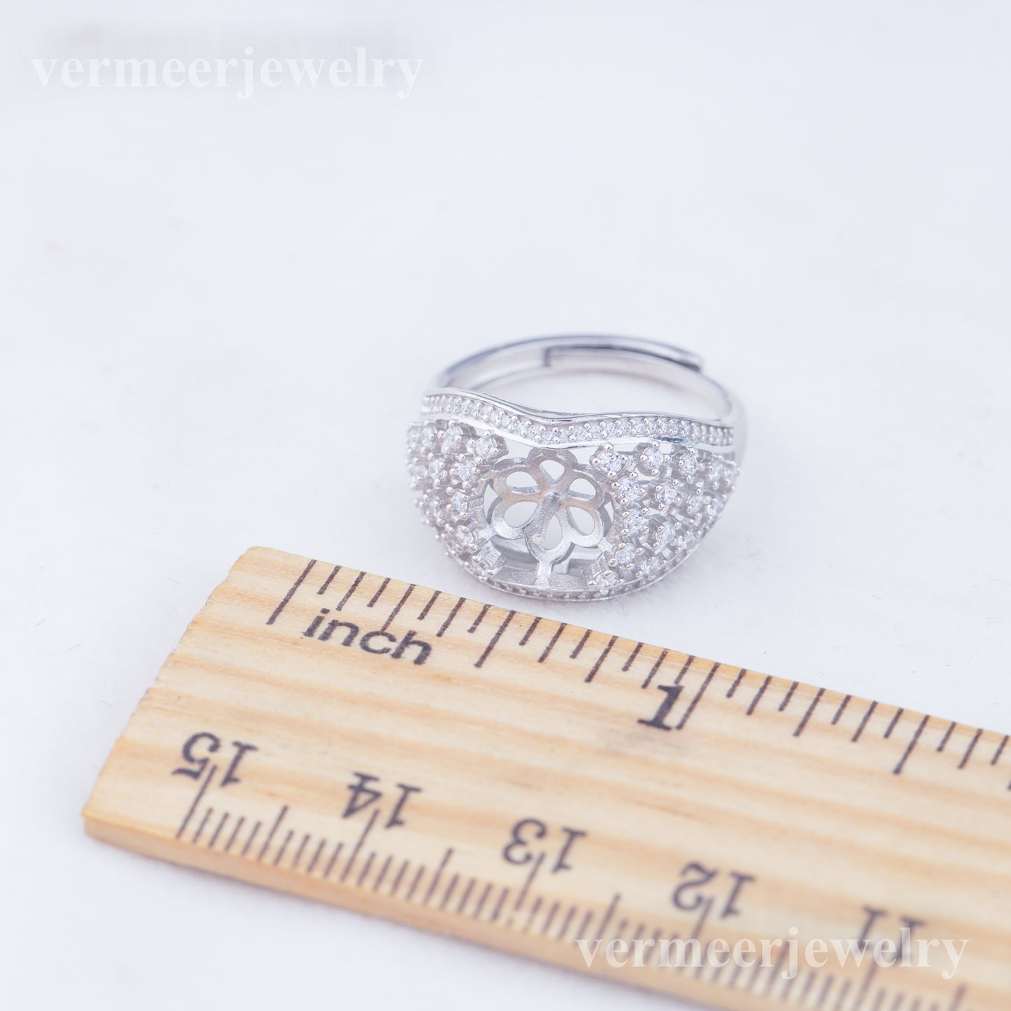 re010967 DIY 9-11mm Natural Freshwater pearl Ring accessory 925 sterling silver Adjustable size engagement ring for women