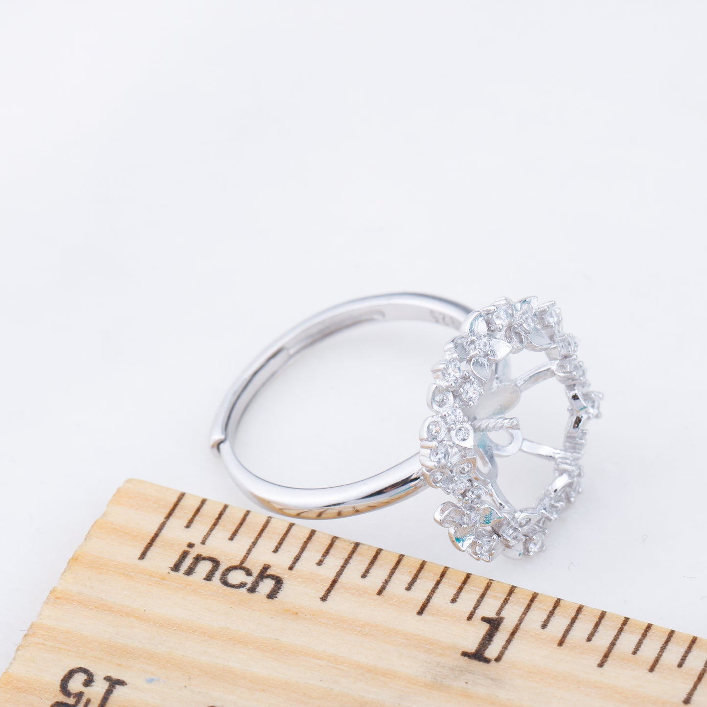 re010912 DIY 9-11mm Natural Freshwater pearl Ring accessory 925 sterling silver Adjustable size engagement ring for women