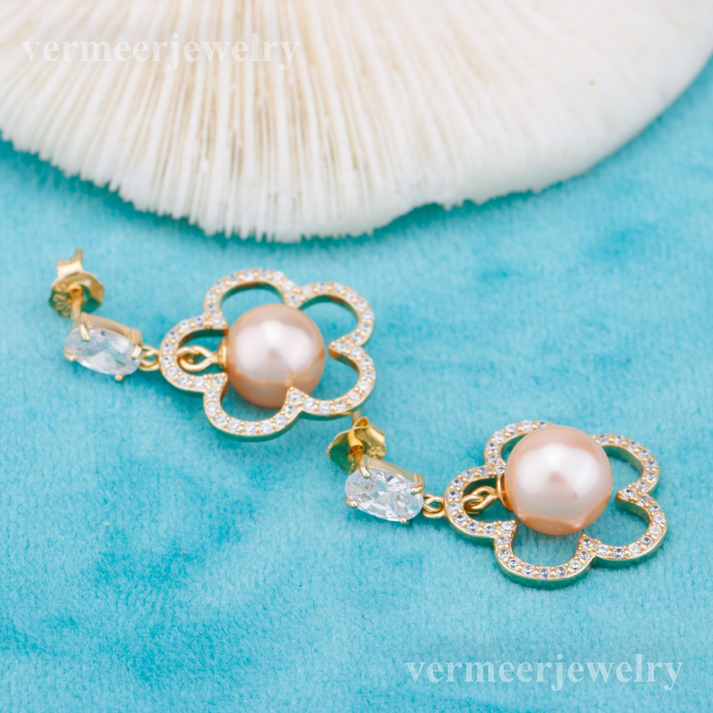 e010899 S925 pearl earring 925 sterling silver DIY 7-8mm Natural Freshwater pearl stud earring for women