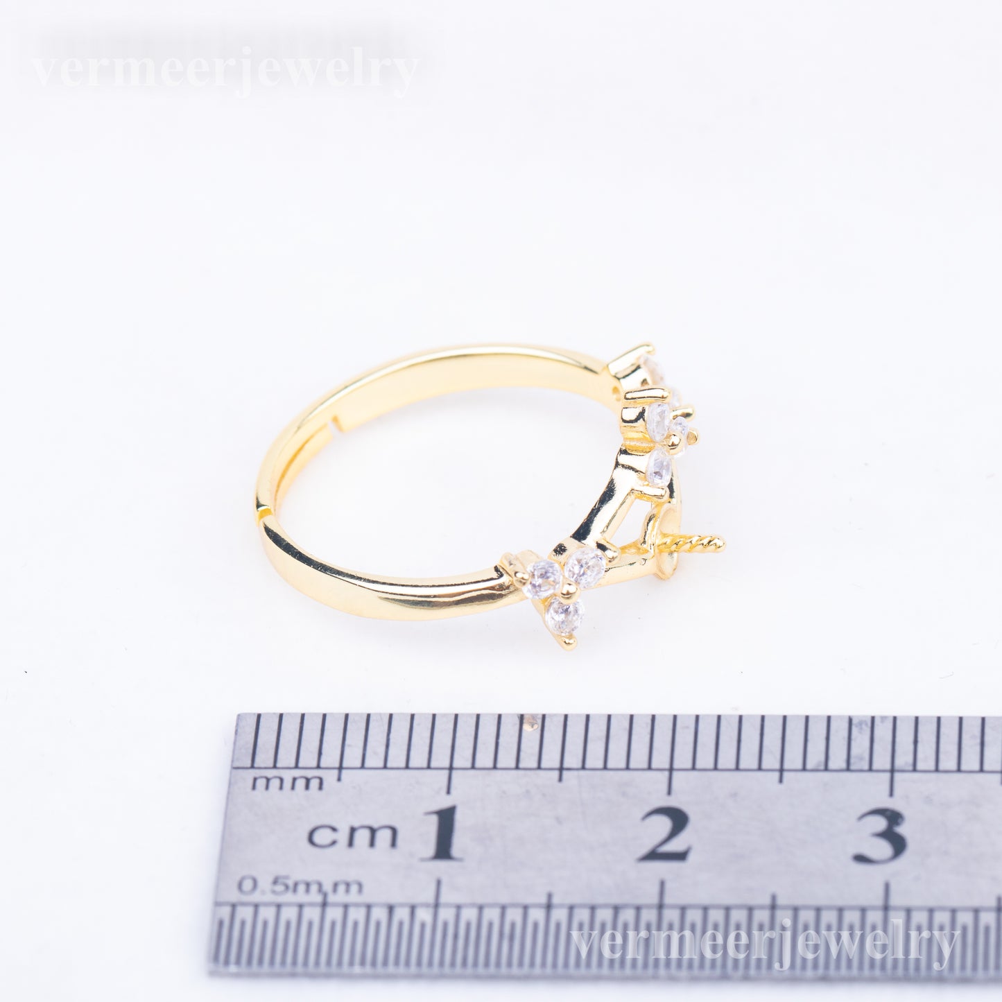 r010756 DIY 7-8mm Natural Freshwater pearl Ring accessory 925 sterling silver Adjustable size engagement jewelry ring for women