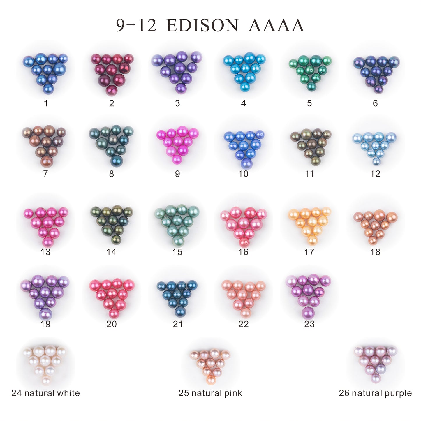 Wholesale 13colors 9-13mm AAAA grade loose freshwater edison pearl round shape no hole bead for pearl party