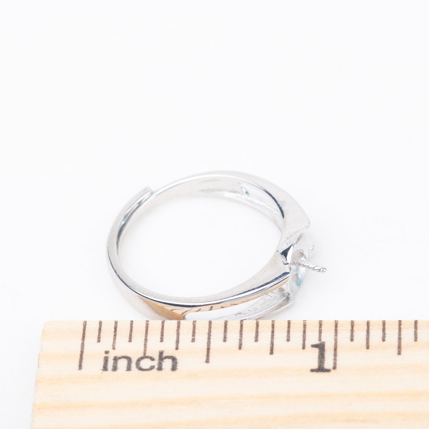 r010847 DIY 7-8mm Natural Freshwater pearl Ring accessory 925 sterling silver Adjustable size engagement jewelry ring for women