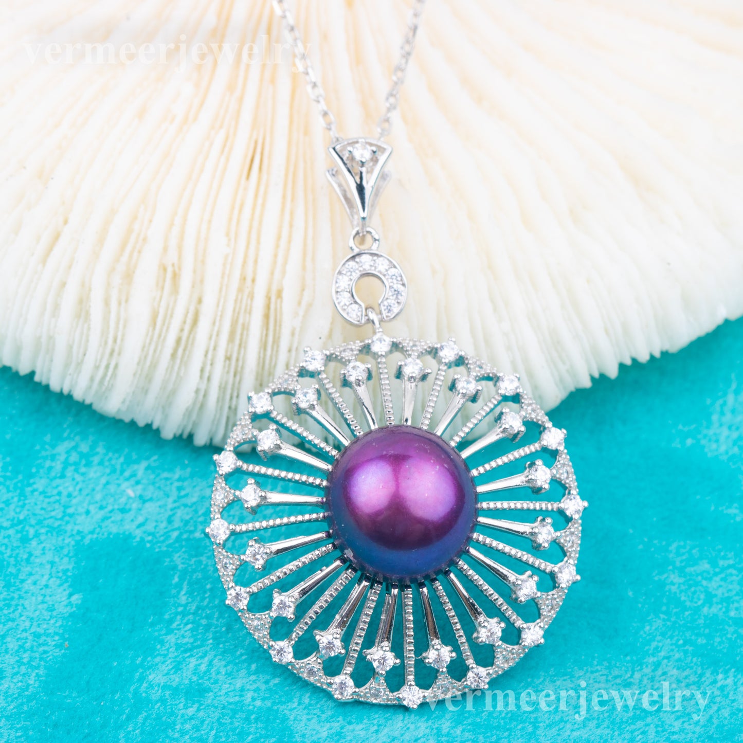 P010980 DIY 6-8mm Natural Freshwater pearl pendant accessory 925 sterling silver engagement jewelry necklace for women