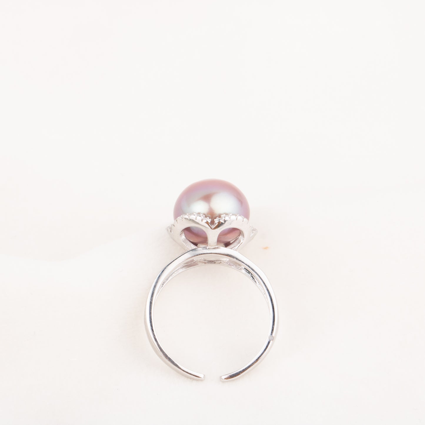 re010647 DIY 9-11mm Natural Freshwater pearl Ring accessory 925 sterling silver Adjustable size engagement ring for women