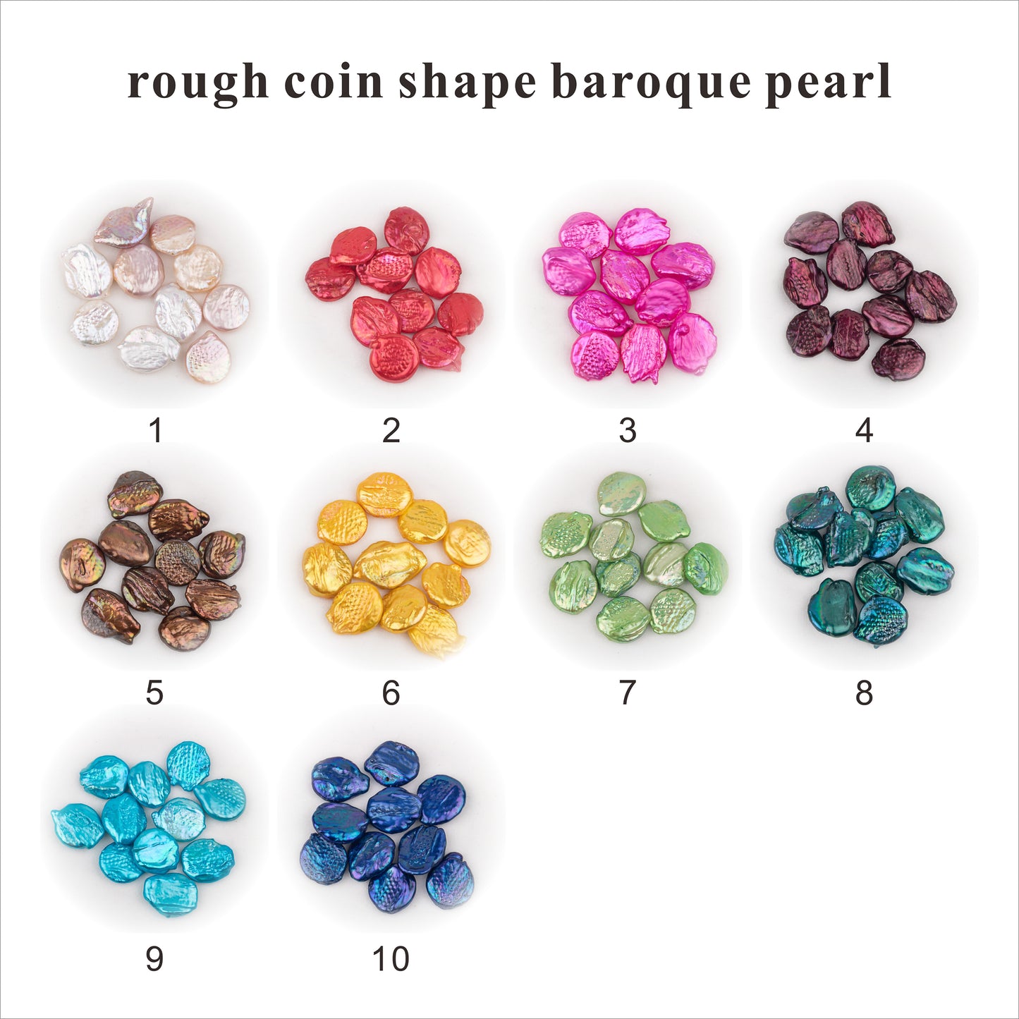 Wholesale 10colors 8-11mm loose freshwater rough coin shape baroque pearl no hole for pearl party
