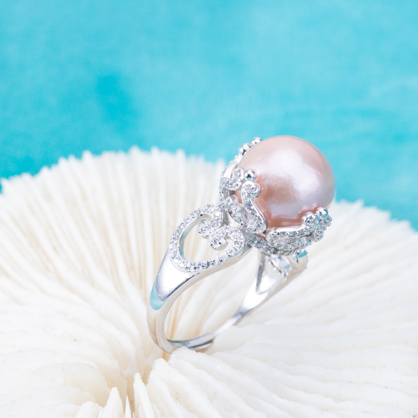 re010879 DIY 9-11mm Natural Freshwater pearl Ring accessory 925 sterling silver Adjustable size engagement ring for women