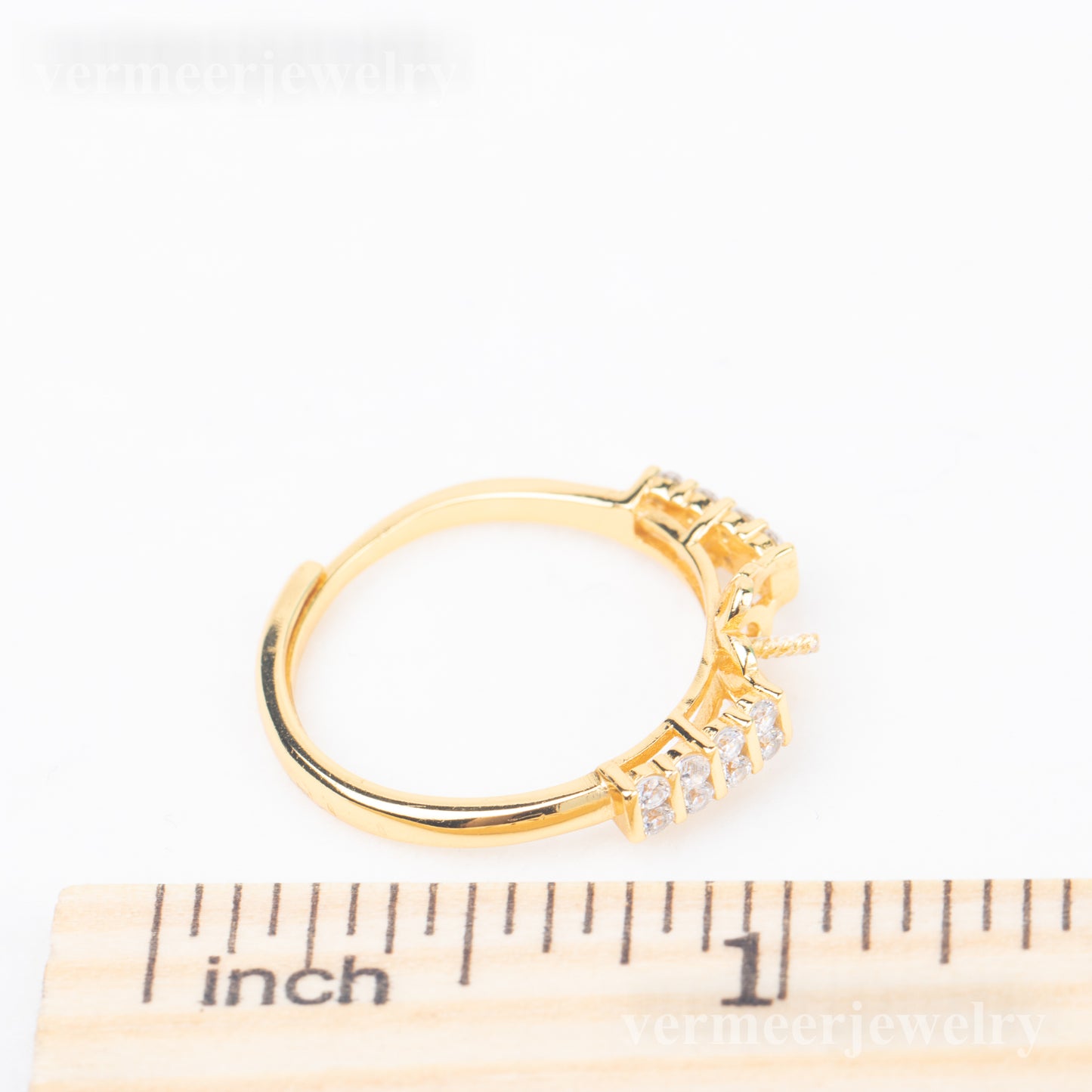 r010851 DIY 7-8mm Natural Freshwater pearl Ring accessory 925 sterling silver Adjustable size engagement jewelry ring for women