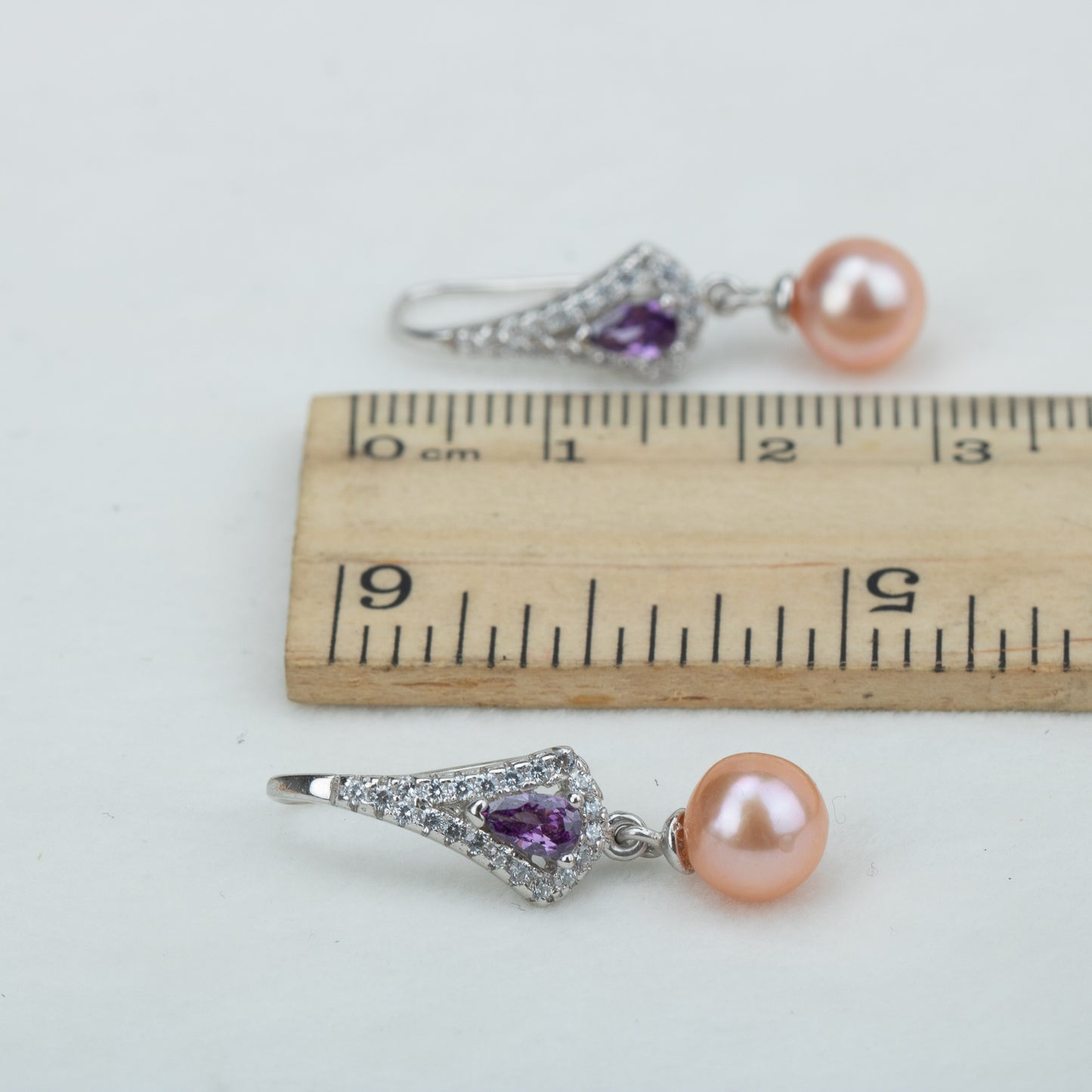 e050599 S925 pearl earring 925 sterling silver DIY 7-8mm Natural Freshwater pearl earring hook for women