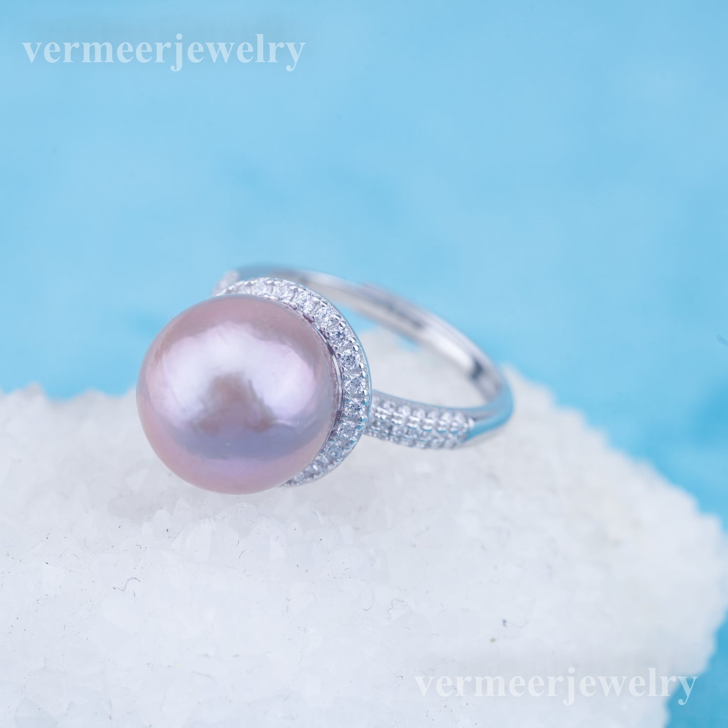 re010951 DIY 9-11mm Natural Freshwater pearl Ring accessory 925 sterling silver Adjustable size engagement ring for women