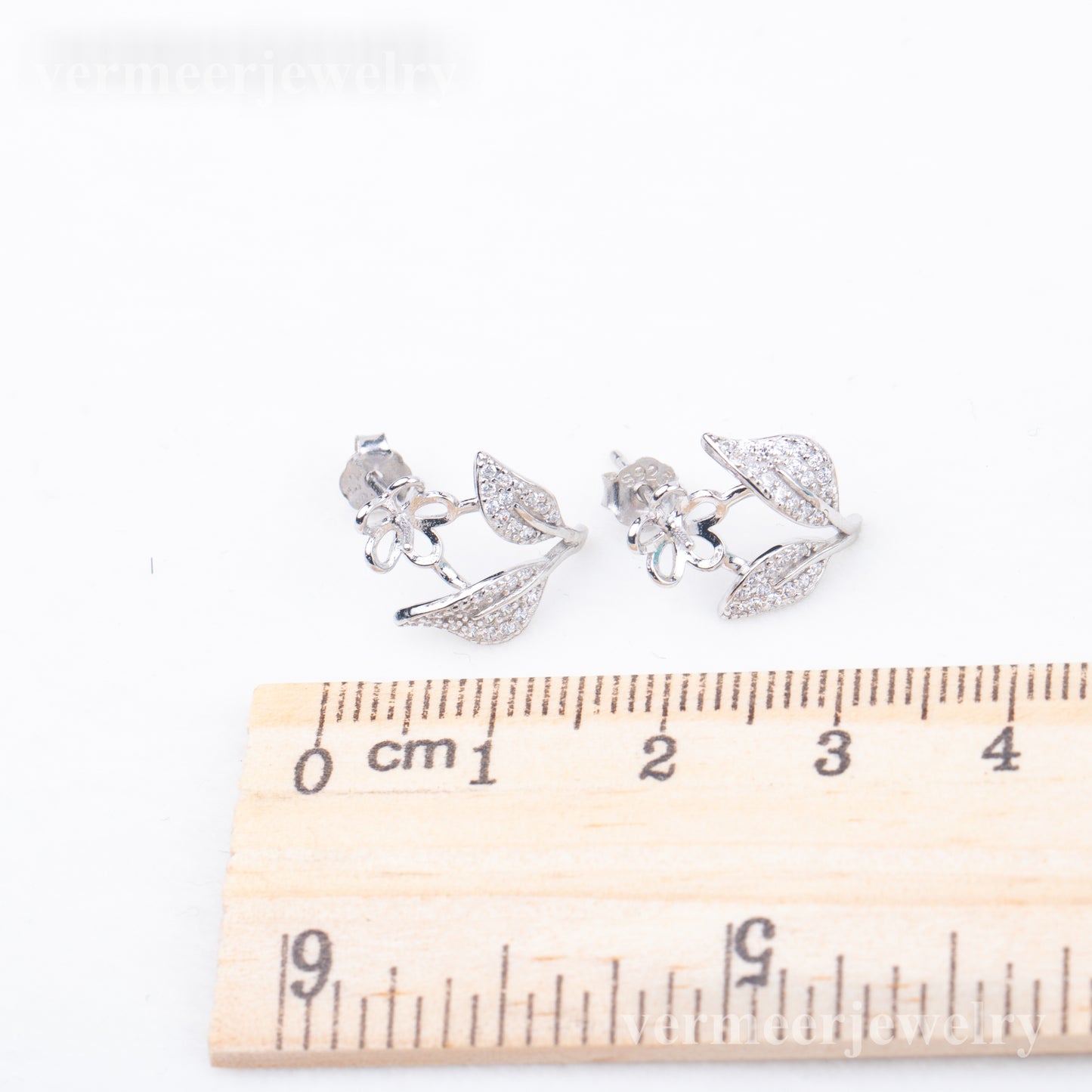 e010783 S925 pearl earring 925 sterling silver DIY 7-8mm Natural Freshwater pearl stud earring for women