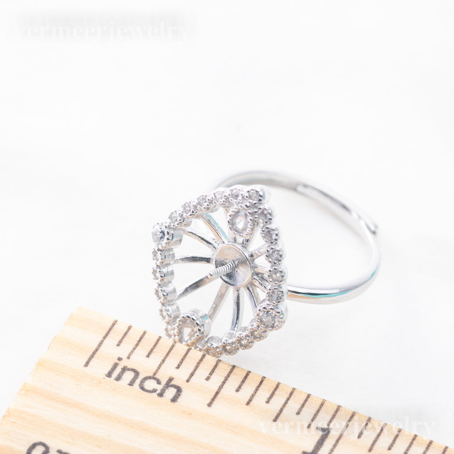 re010868 DIY 9-11mm Natural Freshwater pearl Ring accessory 925 sterling silver Adjustable size engagement ring for women