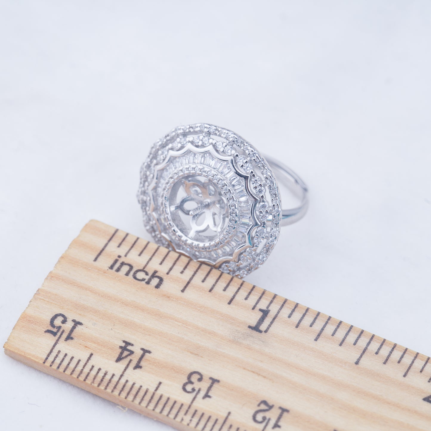 re010957 DIY 9-11mm Natural Freshwater pearl Ring accessory 925 sterling silver Adjustable size engagement ring for women