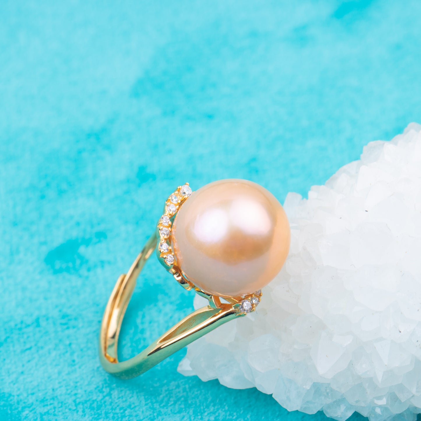 re010859DIY 9-11mm Natural Freshwater pearl Ring accessory 925 sterling silver Adjustable size engagement ring for women