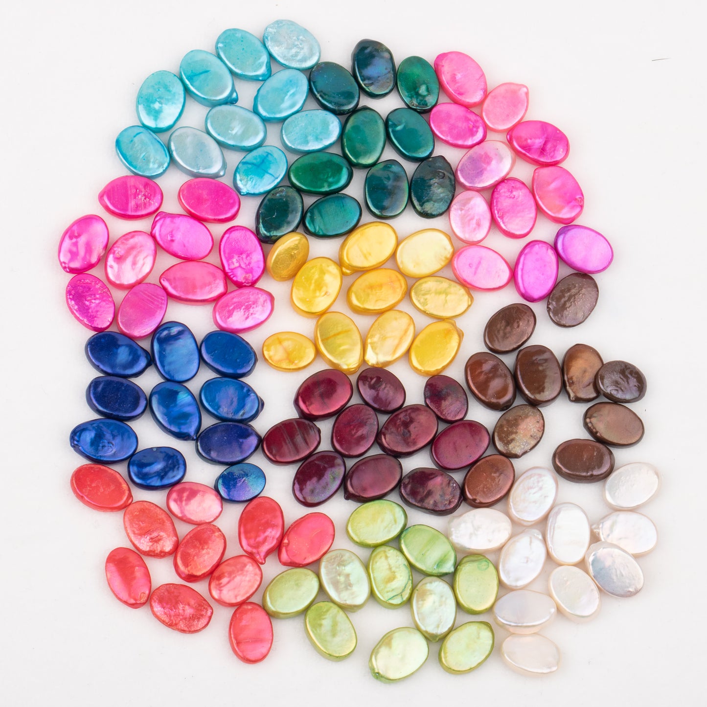 Wholesale 10colors 8-11mm loose freshwater oval shape baroque pearl no hole for pearl party