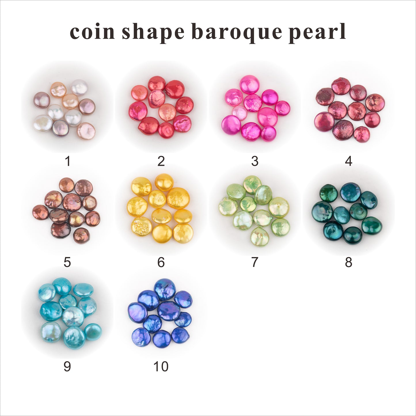 Wholesale 10colors 8-11mm loose freshwater coin shape baroque pearl no hole for pearl party