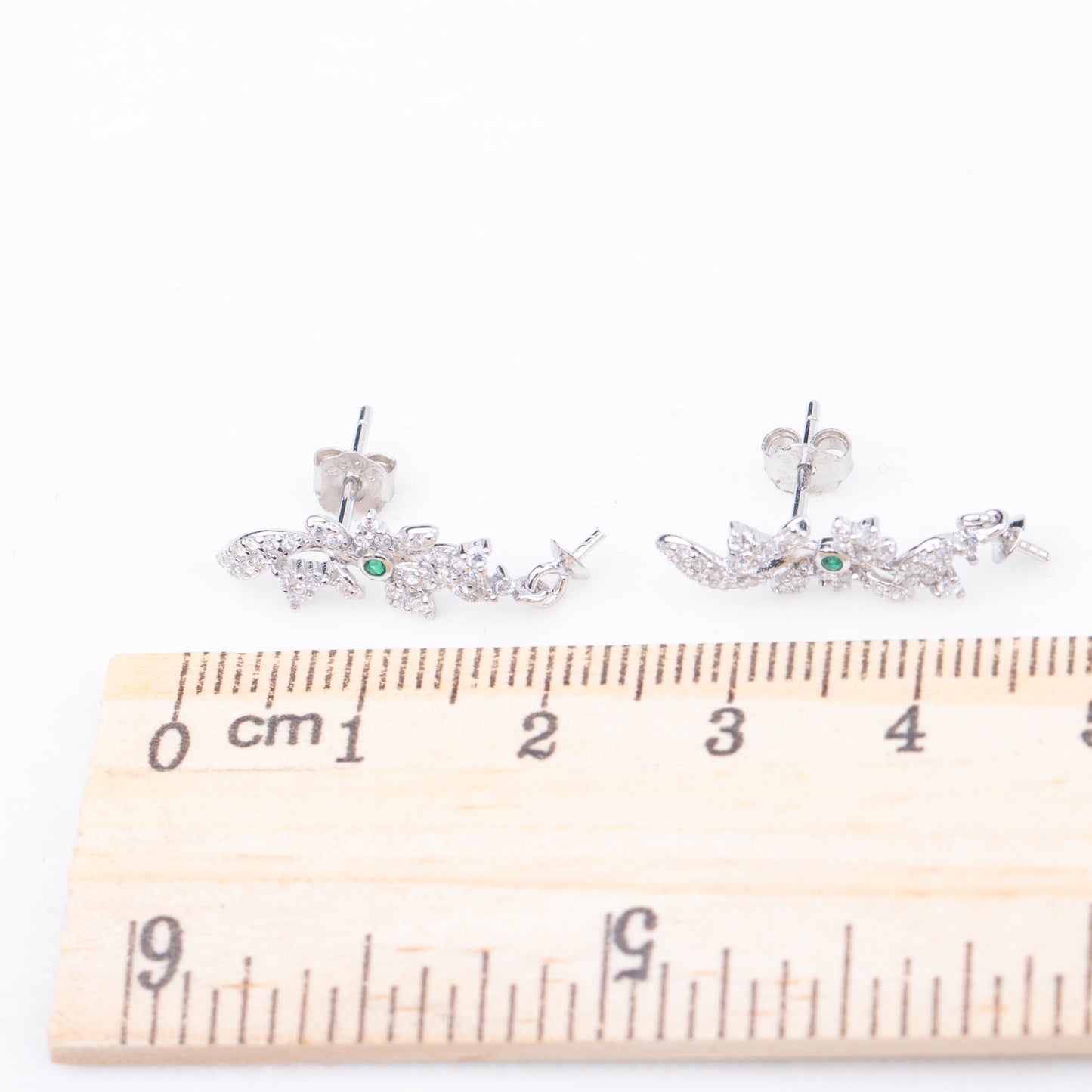 e010781 S925 pearl earring 925 sterling silver DIY 7-8mm Natural Freshwater pearl stud earring for women