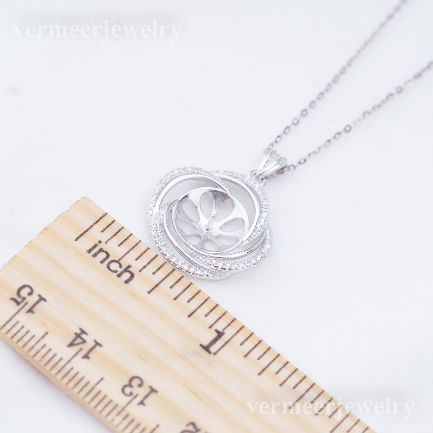 Pe011047 DIY 9-12mm Natural Freshwater pearl pendant accessory 925 sterling silver engagement jewelry necklace for women