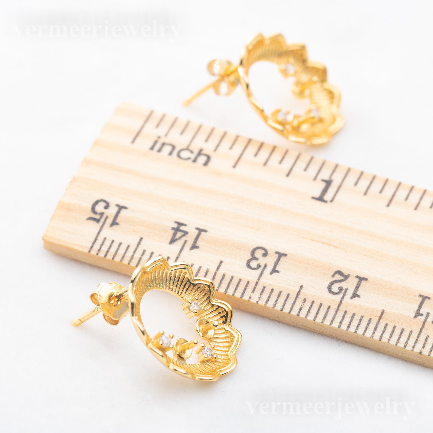 e010831 S925 pearl earring 925 sterling silver DIY 7-8mm Natural Freshwater pearl stud earring for women