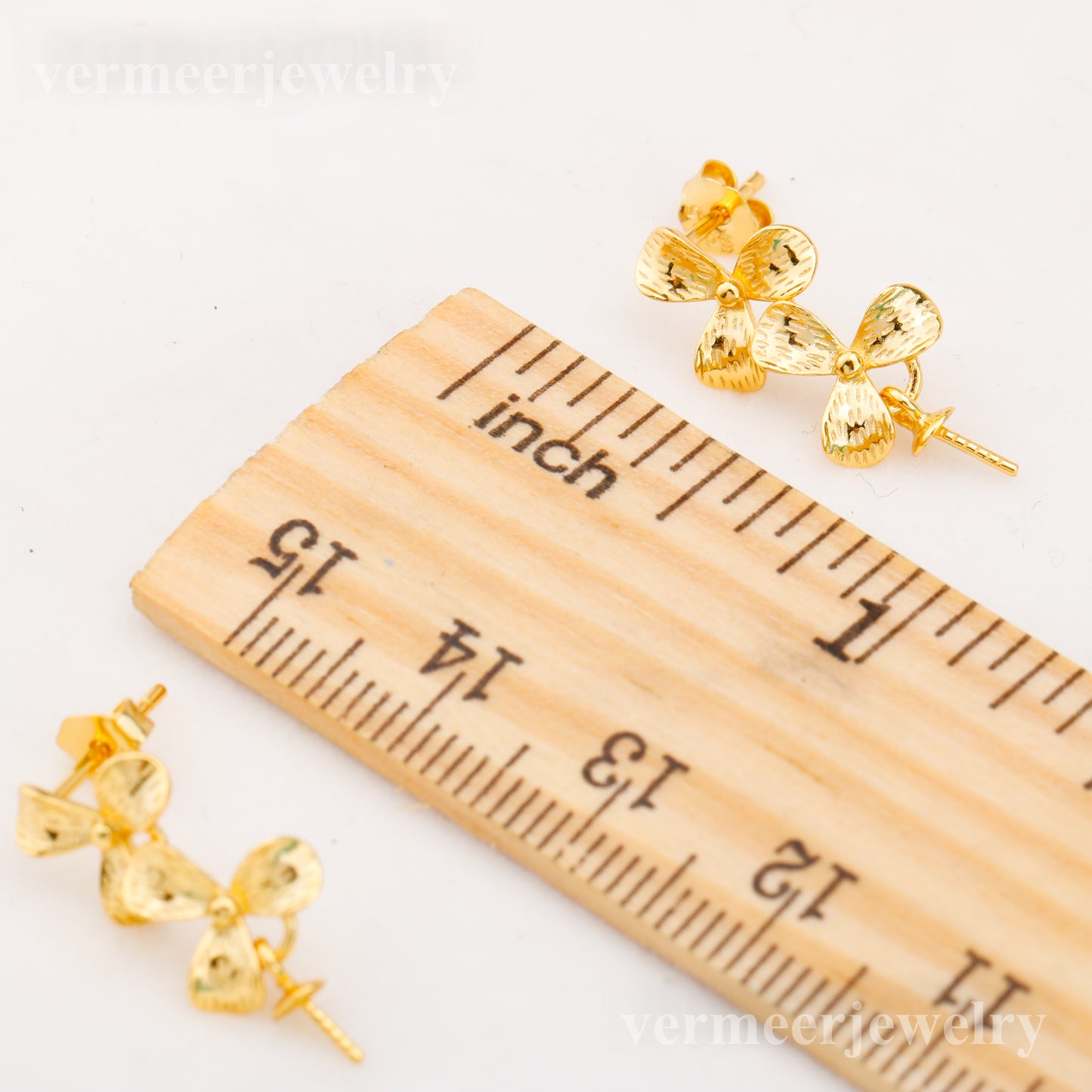 e010849 S925 pearl earring 925 sterling silver DIY 7-8mm Natural Freshwater pearl stud earring for women