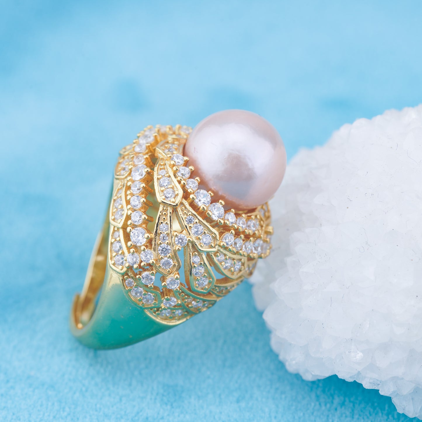 re010958 DIY 9-11mm Natural Freshwater pearl Ring accessory 925 sterling silver Adjustable size engagement ring for women