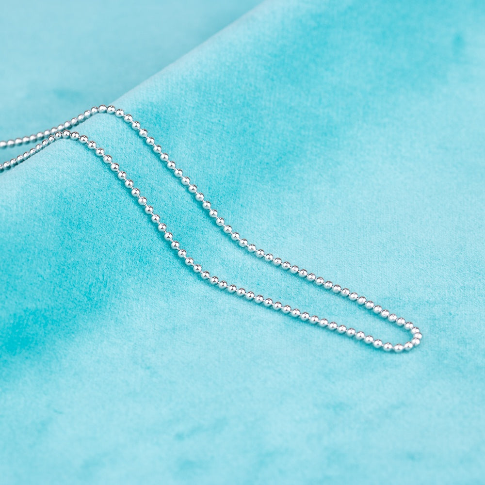 Vermeer Jewelry S925 Pure Sterling Silver bead shape Chain Necklace for jewelry diy