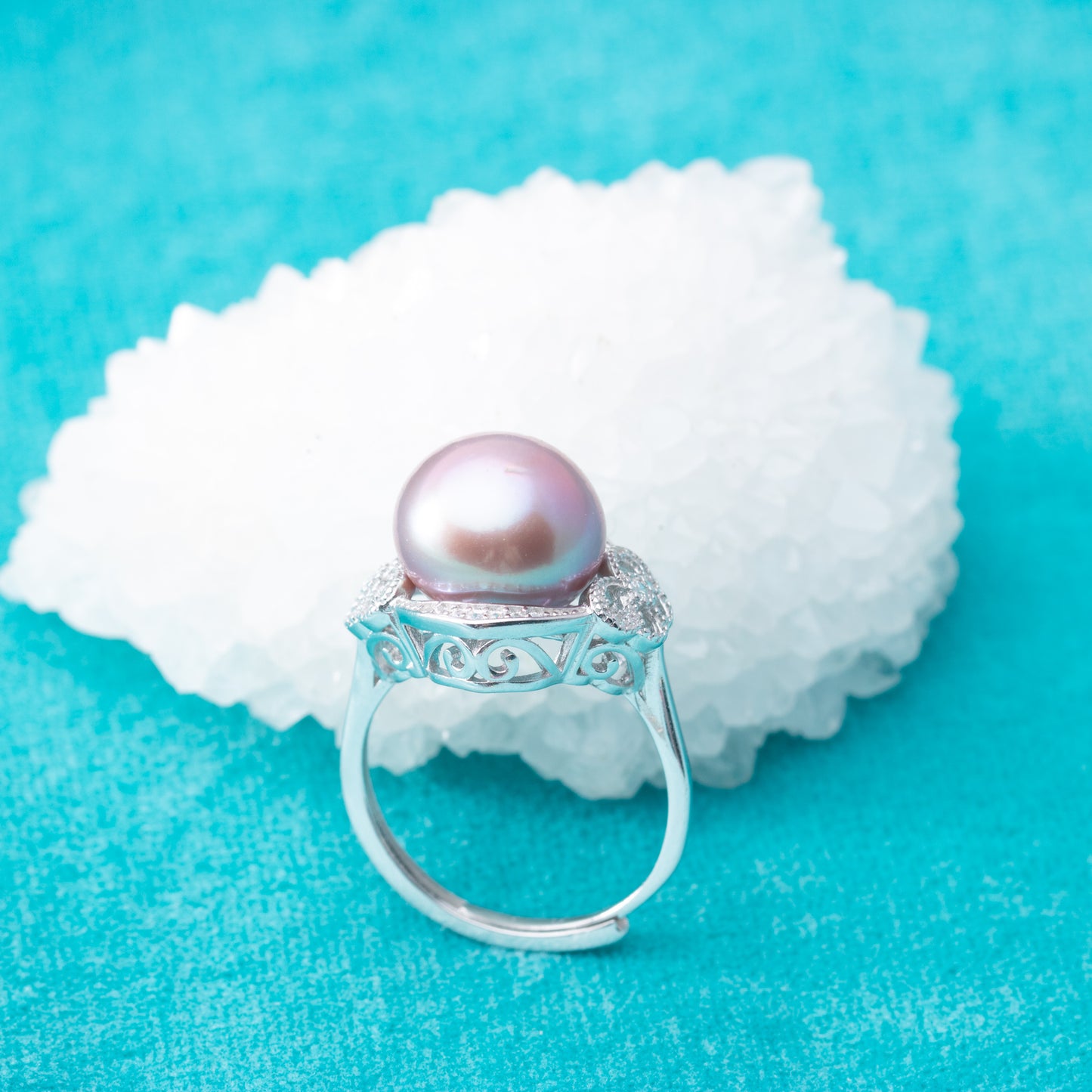 re010866 DIY 9-11mm Natural Freshwater pearl Ring accessory 925 sterling silver Adjustable size engagement ring for women