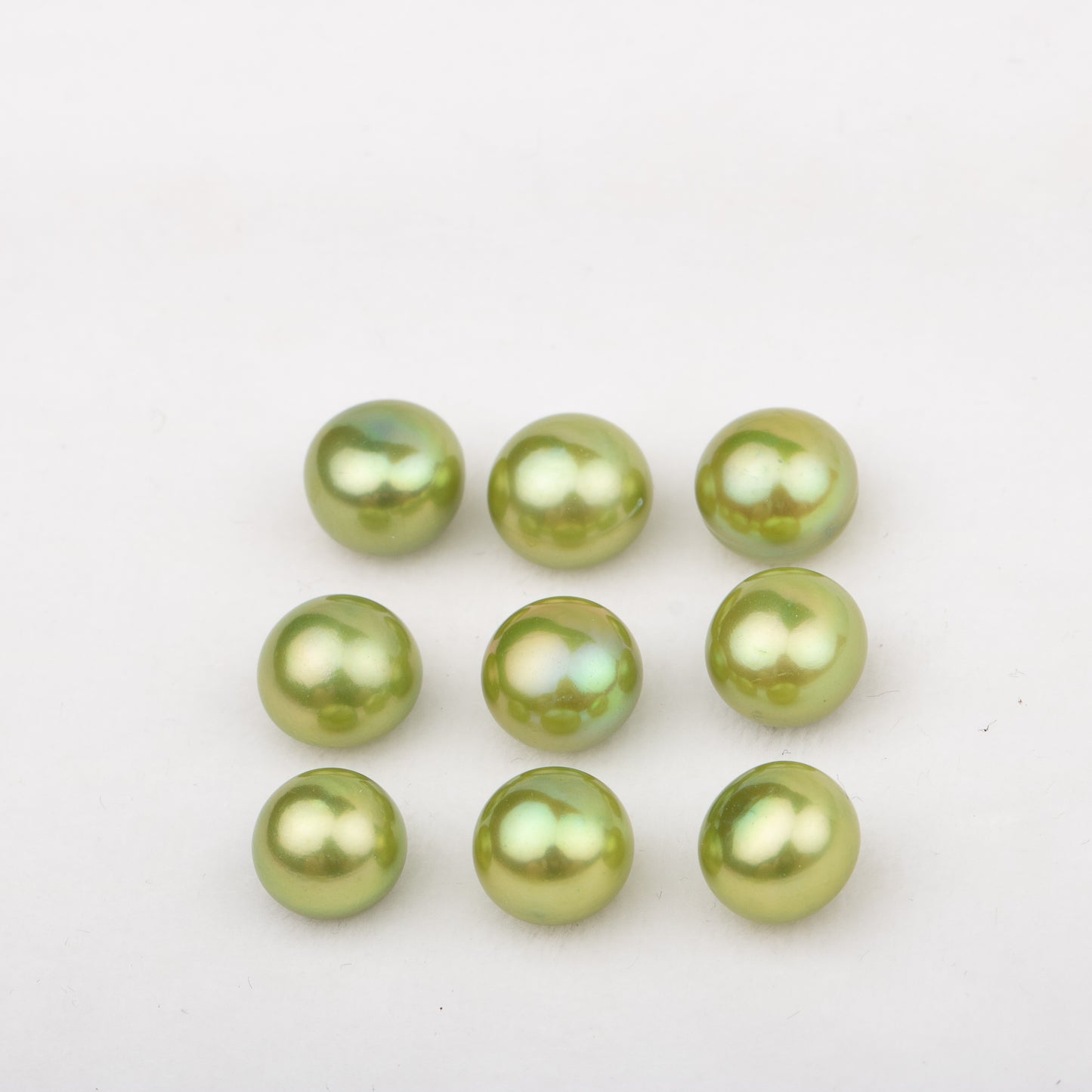 Wholesale 12colors 8.5-9.5mm AAA grade button shape loose freshwater pearl round shape half hole for pearl party