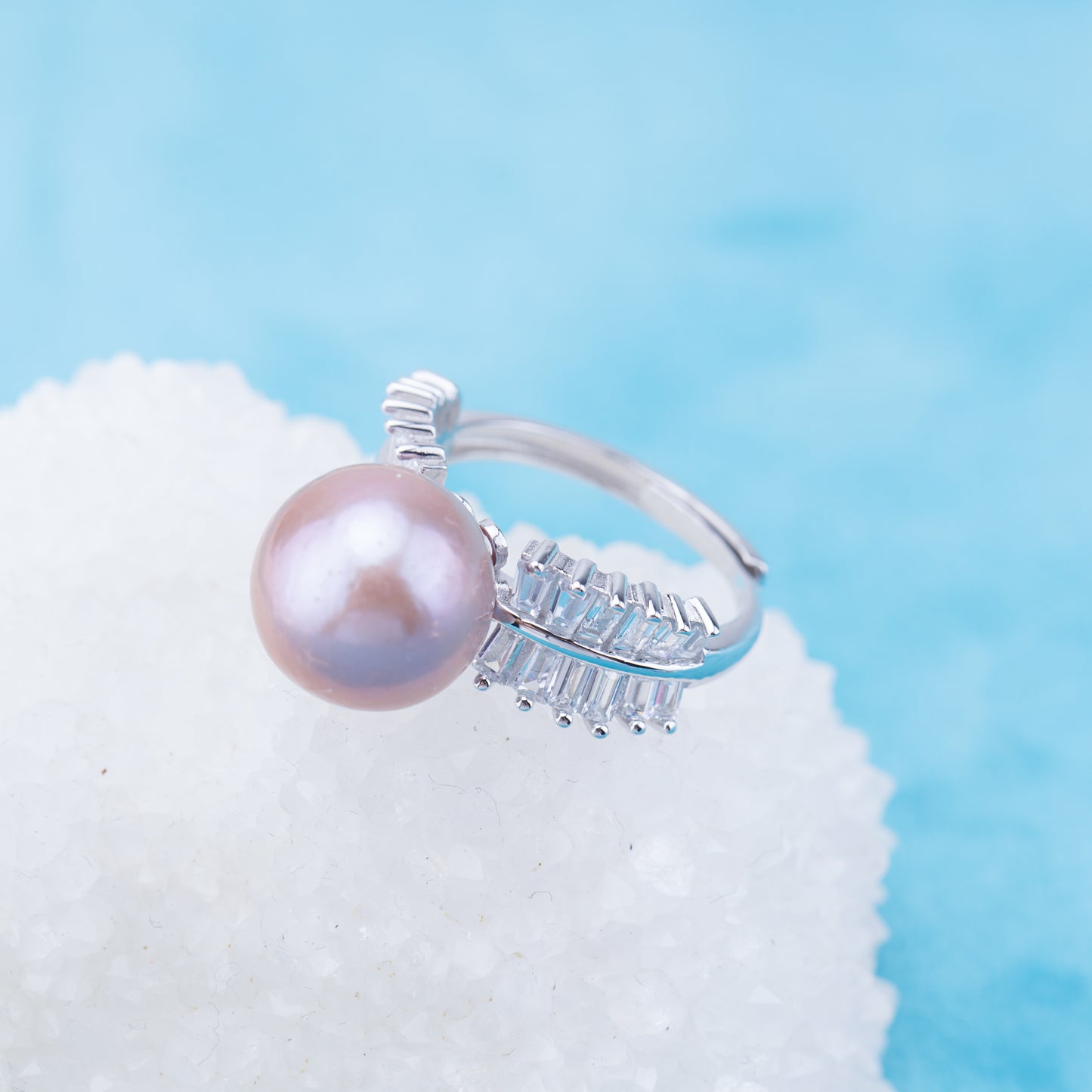 re010940 DIY 9-11mm Natural Freshwater pearl Ring accessory 925 sterling silver Adjustable size engagement ring for women
